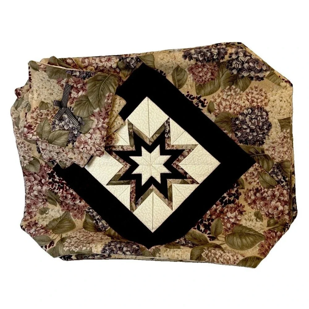 Beautiful Made Folded Star Placement & Coaster Farmhouse Cottage Core Ruth Flaud